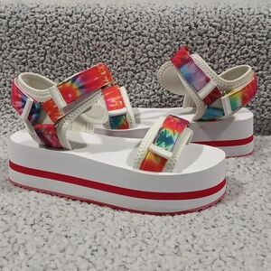 Sugar tie dye platform sandals